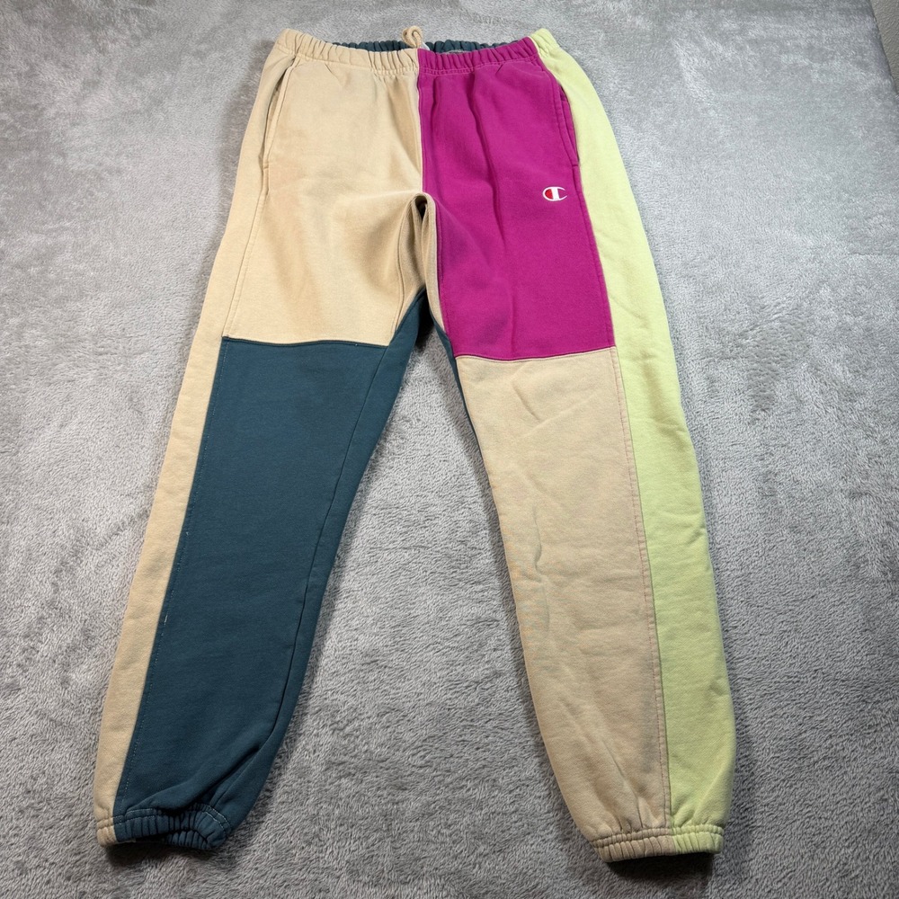Champion Reverse Weave Sweatpants Mens Medium Multicolor Colorblock Joggers